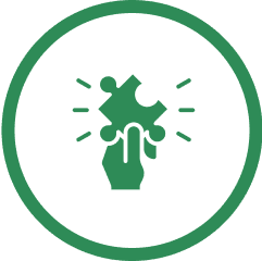 A hand holding a light bulb with a puzzle piece missing, symbolizing ideas and problem-solving.